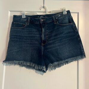 Hollister Dark Blue Frayed Jean Shorts